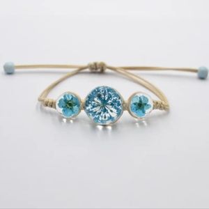 Blue flower braided bracelet